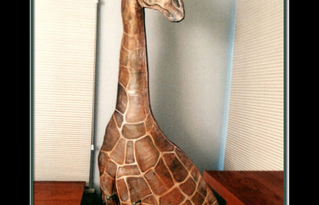 Giraffe hand made coat rack by Sally Eckert