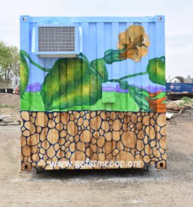 metal container mural by Sally Eckert